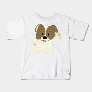 cute chibi stars pit bull puppy Kids T-Shirt